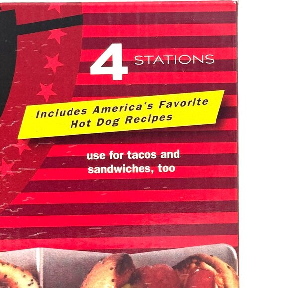 TableCraft BBQ Stainless Steel Hot Dog Tacos Prep Tray 4 Stations Multi-Use - Picture 6 of 6